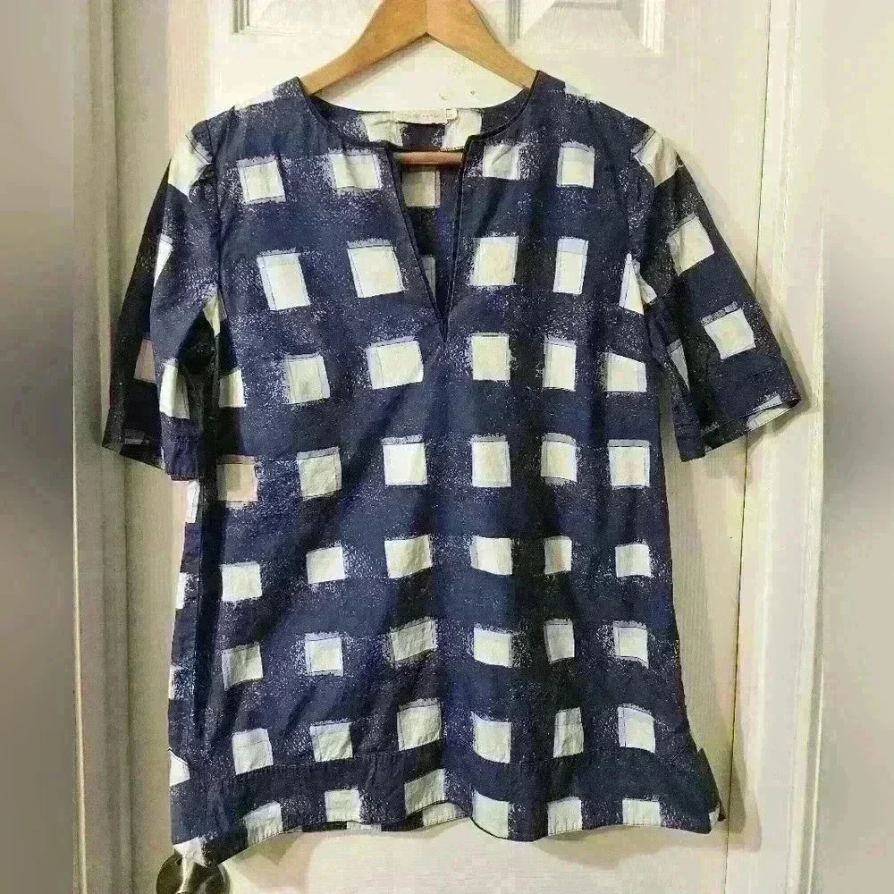 Tory Burch Antibes Checkered Blouse